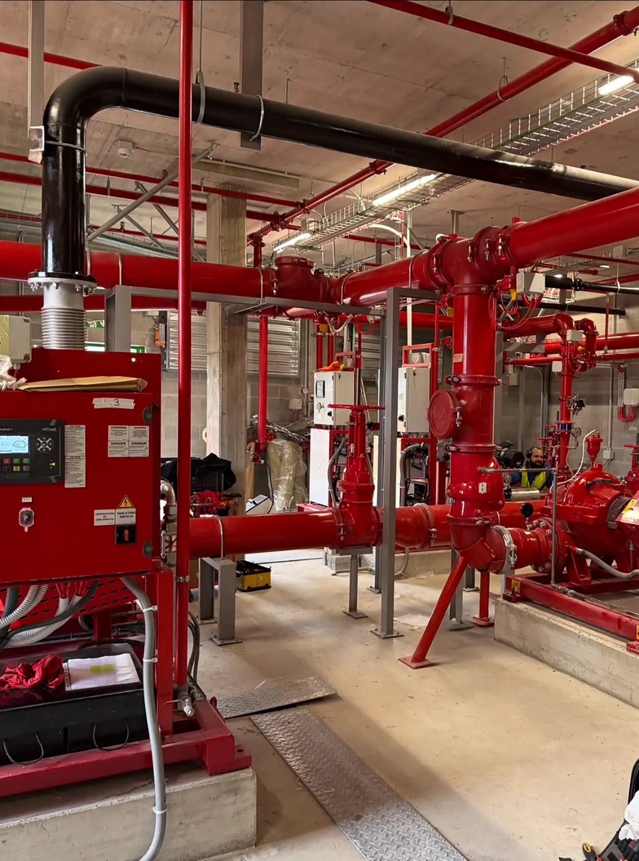 Logistica deposito – Massalengo – centrale antincendio – impianto sprinkler + cassette antincendio UNI45